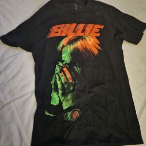 Black Graphic T-Shirt with Green and Orange Design